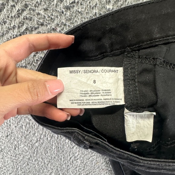 Bandolino Amy Jeans Womens 8 Black Cotton Denim Straight Leg Stretch Workwear - Picture 6 of 12